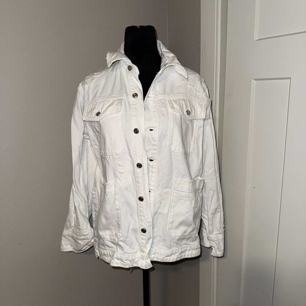 GRLFRND Oversized Denim Jacket Distressed XXS